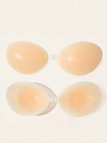 vfvQueen 1pc Women's Waterproof Adhesive Push-Up Bra, Reusable Silicone Invisible Bra, Strapless And Backless Design, Suitable For Swimwear, Wedding Dress And Backless Outfits - Apricot - View 12