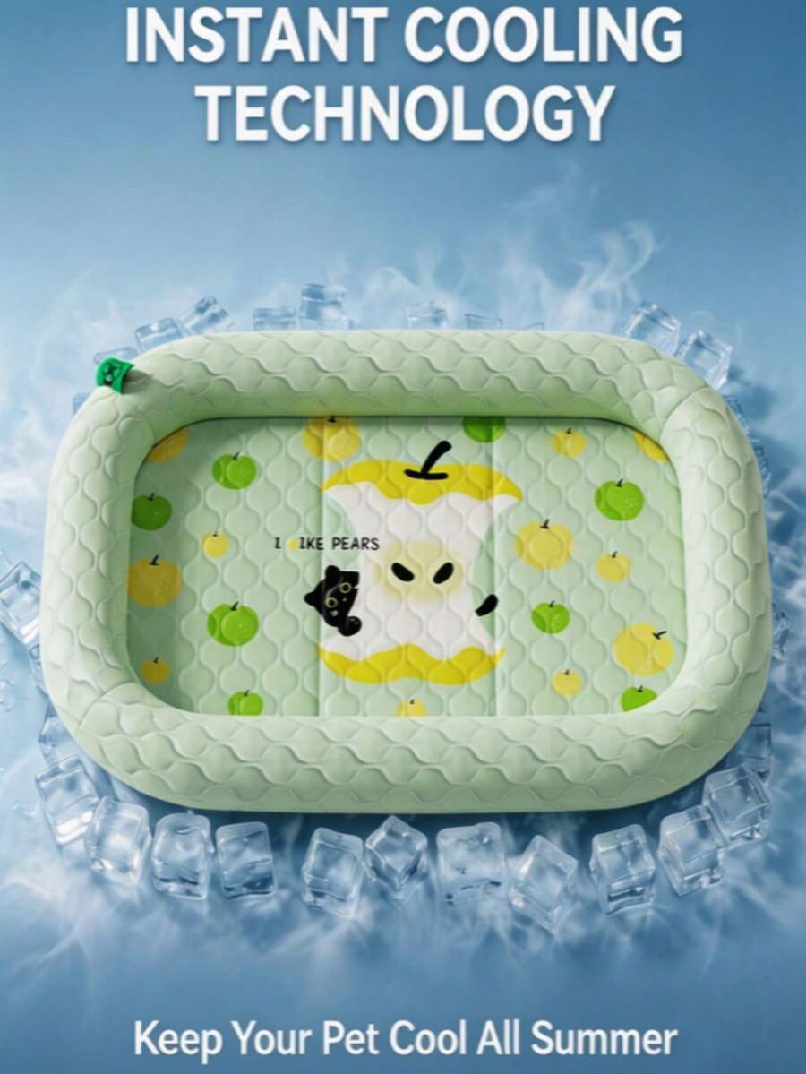 Tapis rafraîchissant d'été double face pour chien, lit pour chat, tapis de couchage pour animaux, tapis pliable pour chien, coussin rafraîchissant - Vert - Voir 1