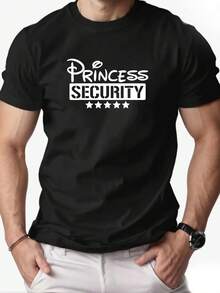 Camiseta de Verano para Hombre con Estampado de , Cuello Redondo y Manga Corta - Negro - Ver 1