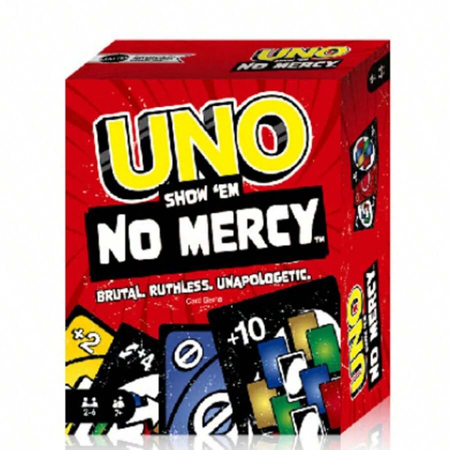 1pc Classic Multi-Player Family Gathering Card Game, Educational Entertainment Game For Kids, No Mercy Game, New Double-Sided Cards, Thick Plastic Material - Multicolor - View 1