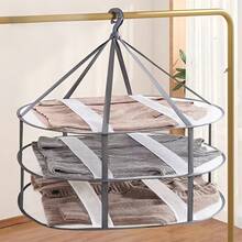Double Layer Flat Drying Net Rack Sweater Sock Garment Air Dry Stand Portable Hanging Mesh Organizer Laundry Clothes Delicate Items Lingerie Bra Underwear Hosiery Storage Display Clothes Drying Rack Tool - View 3