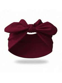 Set 4 buah Bando Telinga Kelinci Lebar untuk Wanita, Bando Pita Simpul Elastis Lembut, Bando Warna Polos, Aksesori Rambut Wanita Serbaguna dan Modis - Krem - View 3