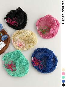 Y2K Fashionable Sequin Mesh Cap, Hollow Out Breathable Woven Beanie Hat, Vintage Versatile Lightweight Slouchy Skull Cap, Retro Packable Design, Pastel Colors For Women, Spring/Summer - Cold Hat - View 11