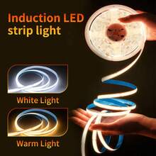 COB LED 燈條 暖白光 & 冷白光，無光斑可調光 LED 燈條附開關，可裁剪柔性燈條，適用於臥室、櫥櫃下方、衣櫃、天花板 (3.28英尺-32.8英尺 / 1米-10米) - 按鈕開關 - 查看 1
