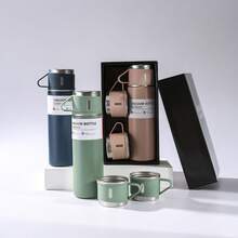 3pcs Stainless Steel Insulated Tumbler Set With Gift Box, Double-Wall Leak-Proof Thermal Cup, Long-Lasting Hot And Cold Retention, Suitable For Cycling, Hiking, Office, Car, School, Party, Camping And More - Multicolor - View 9