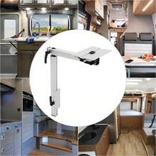 Aluminum Alloy Removable Table Leg RV 360° Rotation Laptop Table Leg Height Adjustable Swivel Table Leg Bracket For RV Caravan Motorhome Yachts, Easy To Install - Silver - View 3