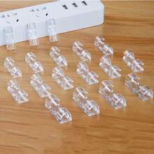 20pcs Self-Adhesive Cable Clips, Used For Organizing Wires, Transparent Cable Holder, Suitable For TV And PC Cables, Desktop And Home Office Use - Cable Management - View 2