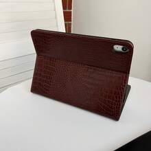 1pc Black Crocodile Texture Business Book Style Flip Cover Multi-Angle Stand Design, No Pen Slot/Card Slot Storage, Wear-Resistant PU Leather + Silicone Anti-Drop Inner Shell, Full Edge Anti-Scratch Protective Case, Compatible With IPad 10th Gen 10.9 Inch, 11 Inch Multi-Version, 10.2 Inch 7/8/9th Gen, Air6/Air7/Air8, Pro 2024, Office Commute Online Class Dedicated, Business Elegant Portable Tablet Leather Case - Multicolor - View 3