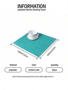 10pcs Thick Bamboo Fiber Kitchen Cleaning Cloths - High Absorbency, Non-Shedding, Oil-Resistant, 25x25cm, Multiple Colors Available - Multicolor - View 13