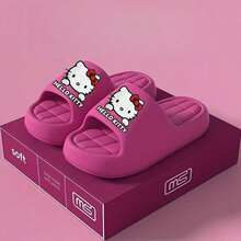 SANRIO 三麗鷗 Hello Kitty 拖鞋 - 中性款，可愛 Hello Kitty 臉部與經典蝴蝶結設計，柔軟緩衝鞋墊與厚底，適合四季室內/室外居家使用，理想的節日禮物 - 女款拖鞋 - 查看 1