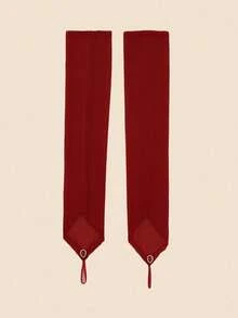 1 Pair Long Fingerless Rhinestone Sheer Mesh Arm Sleeves, Long Lace-Up Sun Protection Arm Covers, Breathable Summer Shrug Arm Sleeves For Women - Red - View 3