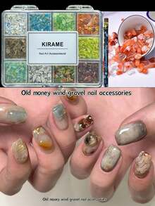 KIRAME 12件組美甲裝飾套組：不對稱珠飾與飾品美甲套件，含1件點花工具，DIY居家美甲、美甲沙龍、美甲用品、美甲飾品、美甲配件，聖誕、夏季與旅行美甲，節日禮物 - 彩色 - 查看 4