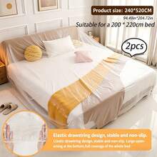Disposable Elastic Furniture Dust Cover Plastic Dust Film Sofa Dust Cover Suitable For Furniture Dormitory Sofa Wall Decoration Dust Cover - White - View 17