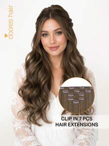 DOORES 7PCS Clip In Hair Extensions 100% Real Human Hair Light Ash Brown 14-24 Inch 115g, Remy Extensions For Clip In Human Hair With Invisible Straight - S5 - View 1