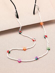 1Pc Beaded Eyeglass Chain Set, Heart Star & Fruit Flower Charm Anti-Lost Fashion Glasses Strap Glasses Lanyard For Girls(Beads Color Random) - Multicolor - View 14