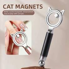 1 Peça Ímã de Arte de Unhas Olho de Gato Buraco Negro, Anel Redondo de Orelha de Gato Aprimorado com Forte Magnetismo, Efeito Olho de Gato Transparente com Sucção Rápida de 3s, Sucção Poderosa Sem Deriva Magnética, Essencial para Artistas de Unhas Iniciantes - Multicolorido - Visão 11