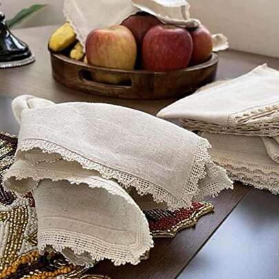 1/2/6/10pcs Apricot-Color Dinner Napkins, Suitable For Daily Casual Use