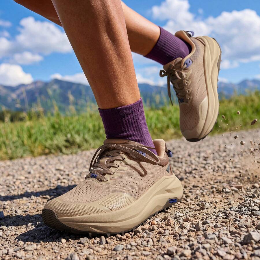 Women's Barefoot Trail Running Shoes – Wide Toe Box, Low Drop, Cushioned Comfort For Hiking, Walking, Tennis & Gym - Khaki - View 1