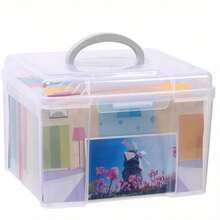 Greeting Card Organiser Storage Box – With 6 Removable Dividers, Holds Birthday & Christmas Cards - 1PC - View 7