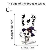 1/4pcs Halloween Cartoon Ghost Push-Down Flush Indicator Toilet Sticker, Removable Self-Adhesive Waterproof PVC Sticker, Suitable For Bathrooms, Toilets, Tank Covers, Or Home Decor - Toilet Stickers - View 10