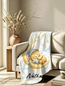 1pc Customized Name Blanket, Personalized Bed Blanket, Can Print Name, Personalized Blanket, Cute Blanket, Comfortable Blanket, Family Gift, Birthday Gift, Christmas Gift, Personalized Gift, Gift For Son/Daughter, Gift For Friend - Style 4 - View 3
