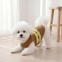 Hamburger Vest Cute Fashionable Costume Breathable Pet Clothes Pullover For Small And Medium Dogs - Brown - View 6