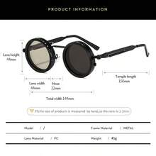 1 Pair Solid Color Retro Fashion Glasses, Rotatable Lenses, Adjustable Brightness, Alloy Frame, Black Gray TAC Lenses, Unisex, Suitable For Office, Travel And Daily Wear. - Multicolor - View 8