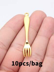 10pcs 55x8mm Fork Charms Pendant For DIY Jewelry Making Necklace Keychain Phone Chain Bracelet Making Accessories Handmade Craft Making Findings - Fork - View 2