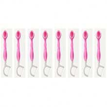 30 piezas/20 piezas/10 piezas/5 piezas/Set Cepillo de dientes desechable mini para viaje, Cepillo de dientes 5 en 1 con pasta pre-aplicada + hilo dental + palillo + raspador de lengua, Cepillo de dientes portátil con pasta pre-aplicada para viaje, Diseño compacto adecuado para viaje, trabajo y uso diario - Rosa (Estilo A) - Ver 12