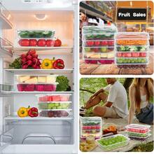 10pcs 500ml Food Storage Containers | With Airtight Lids, Stackable Microwave- Rectangular Lunch Boxes Suitable For Healthy Eating And Takeout, Durable Portable Food Preservation Boxes - Transparent - View 6