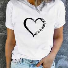 Camiseta Mujer Estampado Palmera Primavera Verano Casual Suelta Cuello Redondo Manga Ccomndota - Blanco - Ver 1