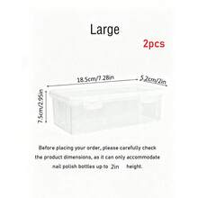 1/2 Pack Extra Large Transparent PP Nail Polish Storage Box - Stackable Nail Art Tool Organizer, Salon-Grade Beauty Accessory Box, Women's Gift, Christmas Gift, Perfect Gift For Women - Clear - View 9