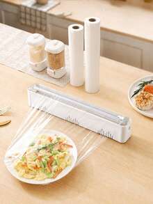 Cortador de plástico para envolver para refrigerador y cocina, dispensador de papel de aluminio, rectangular blanco - Multicolor - Ver 7