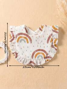 3PCS Pure Cotton Gauze Printed Cute Baby Bibs, Soft Skin-Friendly Drool Bibs For Boys And Girls, Suitable For Daily Use, Versatile - Multicolor - View 2