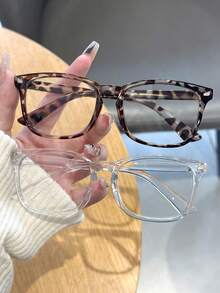3 Pairs/2 Pairs/1 Pair Women's Modern Minimalist Transparent Glasses, Suitable For Daily Life, Office, Reading, Watching TV, Gaming And Smartphone Decoration - Transparent - View 4