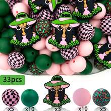 25pcs/26pcs/33pcs Women's Stylized Silicone Beads, Brown Rose Red Purple Green Yellow Women Queen Crown Twin Ponytail Elements, Hobbyist Decorative Beads Accessories For Earrings, Necklaces, Bag Chains, Beaded Pens, Phone Chains, Beaded Makeup Brushes, DIY Set Making Accessories, Empowering Women's Independence, Suitable For Holiday Gifts, Birthday Gifts - Female Style - View 13