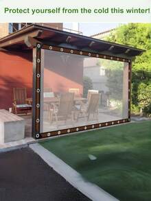 Single Piece Transparent Waterproof Tarp, Multiple Sizes And Specifications Available, Transparent Plastic Tarp, Dust-Proof, Rain-Proof, UV-Resistant, Suitable For Garden, Balcony, Porch, Flower Rack, Dog House, Camping, Greenhouse - Transparent Black Border - View 3