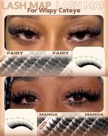 Manga Lash Clusters With Spikes Wispy Cluster Eyelash Extensions Natural Fairy Eyelash Clusters D Curl Individual Lashes Fluffy False Eyelashes (12-18mm) - H-fairy Manga Cluster - View 7