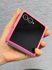 漸層磁吸色塊手機殼，適用於 Galaxy Z Flip 7 Z Flip6 ZFlip 5 ZFlip4 ZFlip 3 5G，支援無線充電，柔軟液態矽膠背蓋 - 粉紅+紅 - 查看 3