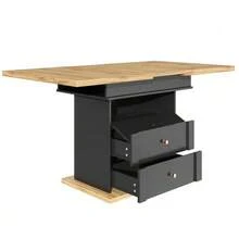 Telescopic Dining Table (110-140 X 80 Cm), Folding Kitchen Table For 4 To 6 People, Extendable Table, Space-Saving Table, For Kitchen And Living Room, Minimalist Design With Cupboard Doors, Black - 黑色 - 查看 10