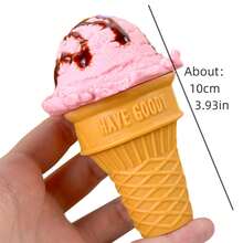 1pc Realistic Ice Cream Cone Model, PVC Material, 5.39 Inches, Fake Food Toy Photography Scene Prop, Store Window Display Prop, Cognitive Training Prop - Flat Ice Cream - View 11