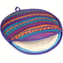 Tortilla Warmer Pouch (12 Inch), Microwavable Fabric Tortilla Heater Pouch To Keep Tortillas Soft & Warm, Insulated Heat Keeper For Flour & Corn Shells, Ideal For Tacos - Purple - View 3