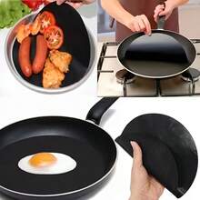 2/4/6pcs Non-Stick Pan Liners, Heat Resistant, Washable And Reusable, Suitable For Indoor And Outdoor Frying Pans, Effectively Prevents Food From Sticking To The Pan Bottom During High-Temperature Cooking, A Practical Kitchen Helper - Multicolor - View 1