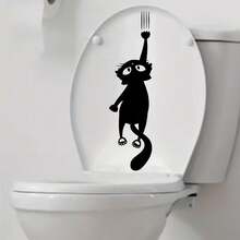 1/2/4pcs Cartoon Hanging Black Cat Car Decal, Quirky Playful Scratch Kitten Vehicle Body Sticker, Cute Funny Cat Themed Auto Door Window Bumper Accent, Charming Whimsical Car Exterior Personalized Decoration. - Multicolor - View 1