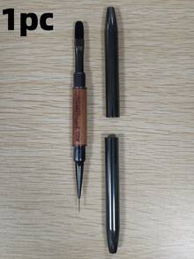 1支雙頭美甲刷，建構刷與短細節繪畫刷，木柄附保護蓋，壓克力美甲延長聚合物凝膠筆UV凝膠刷，美甲設計繪畫工具，適用於居家與專業美甲沙龍使用 - 黑色 - 查看 11