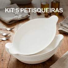 Kit Of 20 Boat-Shaped Appetizer Platters For BBQ, Parties, Cold Cuts, Serving Peanuts, Broth - Kaziva - White - 5 Units - View 1