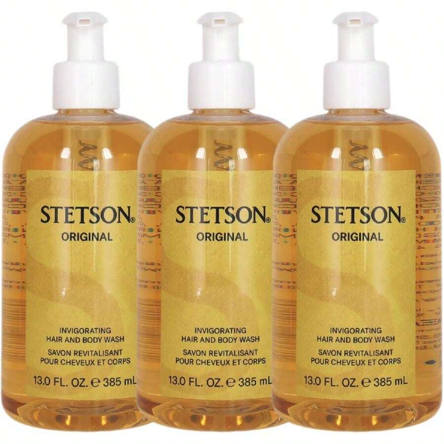 Original By Stetson For Men Combo Pack: Hair Body Wash 39oz (3x13oz) New - Style Type default - View 1