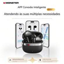 Monster Q11 True Wireless Earbuds, Semi-In-Ear Design, Bluetooth 5.4, 30H Playtime, HD Sound, Low Latency For Music & Gaming – Black - View 5