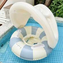 1pc Kids Pool Swim Ring With Sun Shade, Children's Inflatable Swim Ring, Kids Pool Swim Ring With Sun Shade, Back To School, First Day Of School - Multicolor - View 7