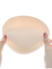 1 Pair Triangle Thickened Sponge Bra Pads, Women's Solid Color Underwear Accessories, Invisible Anti-Protrusion Soft Sweat-Absorbing Reusable Breast Pads Suitable For Daily Use - Apricot - View 6